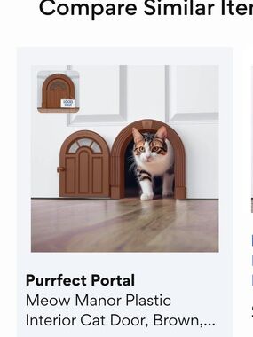 Meow Manor Brown Plastic Interior Cat Door by